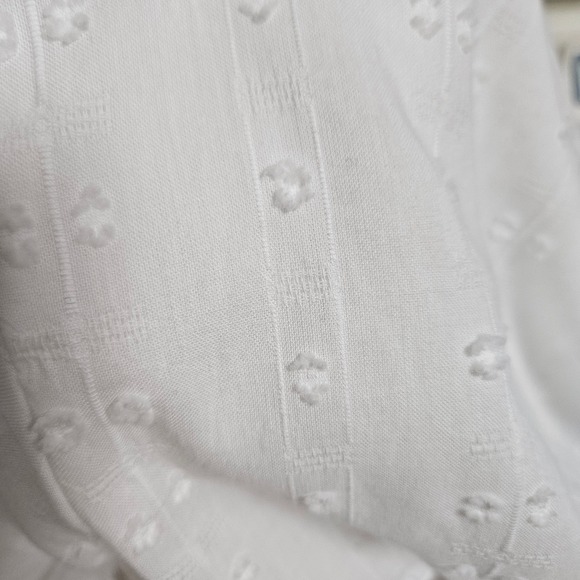 Jessica Simpson Maxi Dress Womens S White Swiss Dot Puff Sleeve Cotton Boho Lace - Picture 11 of 15